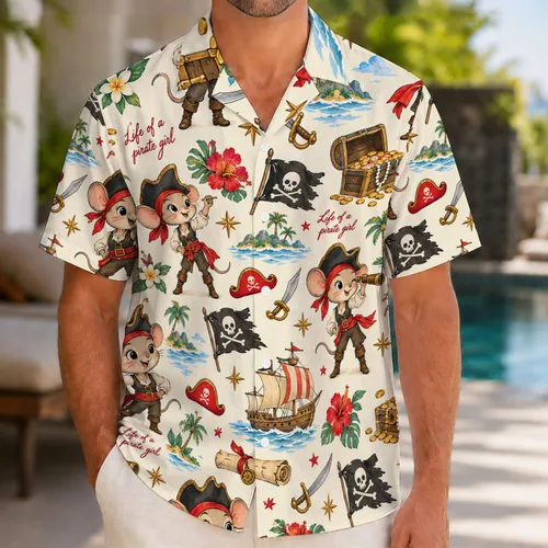 Pirate Mouse Treasure Voyage for Sunny Island Getaways and Family Cruise Adventures Hawaiian Shirt