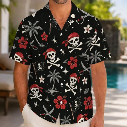 Pirate Skull And Crossbones Cruise Night Style For Seafaring Vacation Enthusiasts Hawaiian Shirt