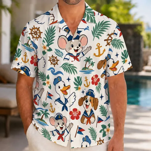 Sailor Animal Friends for Relaxed Coastal Getaways and Cheerful Cruise Mornings at Sea Hawaiian Shirt