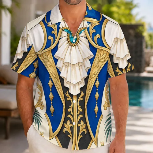 Royal Blue Beast Prince Costume for Halloween Parties and Fairytale Cosplay Fans Hawaiian Shirt
