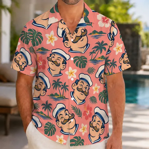 Vintage Sailor Faces for Sunny Coastal Getaways and Relaxed Summer Celebrations Together Hawaiian Shirt
