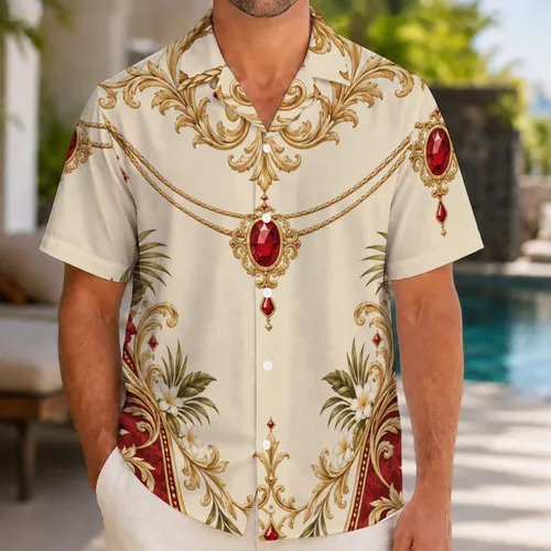 Royal Prince Costume Motifs for Halloween Cosplay and Fairytale Party Celebrations Hawaiian Shirt