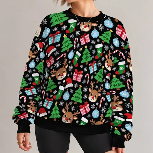 Christmas Reindeer And Holiday Ornaments For Festive Winter Celebrations And Parties All-over Print Knitted Sweater