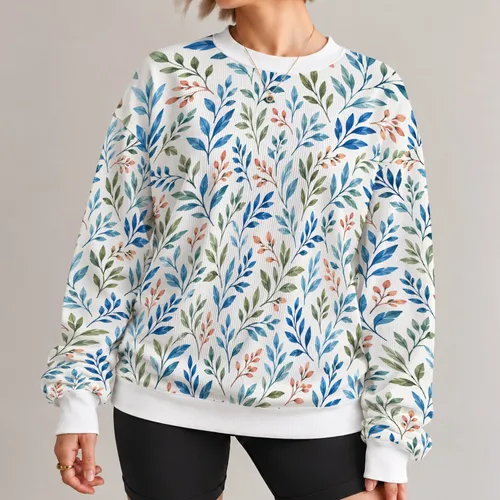 Colorful Botanical Leaves for Outdoor Walks and Relaxed Weekends with Nature Lovers All-over Print Knitted Sweater