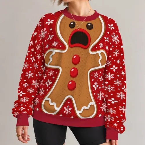 Gingerbread Man Holiday Cheer for Christmas Parties and Cozy Winter Celebrations All-over Print Knitted Sweater