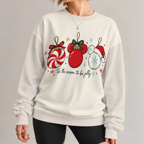 Mouse Ear Holiday Ornaments for Merry Christmas Celebrations and Cozy Seasonal Gifting All-over Print Knitted Sweater