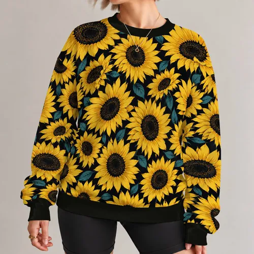 Golden Sunflower Streetwear Motif For Casual Outings And Creative Everyday Looks Unisex All-over Print Knitted Sweater