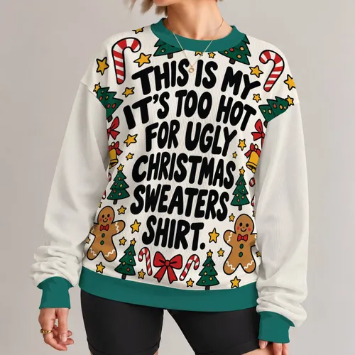 Funny Christmas Sweater Saying for Holiday Parties and Ugly Sweater Season Gifts All-over Print Knitted Sweater