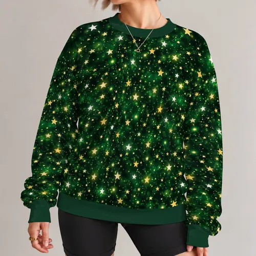 Golden Starry Night Sky for Christmas Parties and Cozy Winter Celebrations and Gatherings All-over Print Knitted Sweater