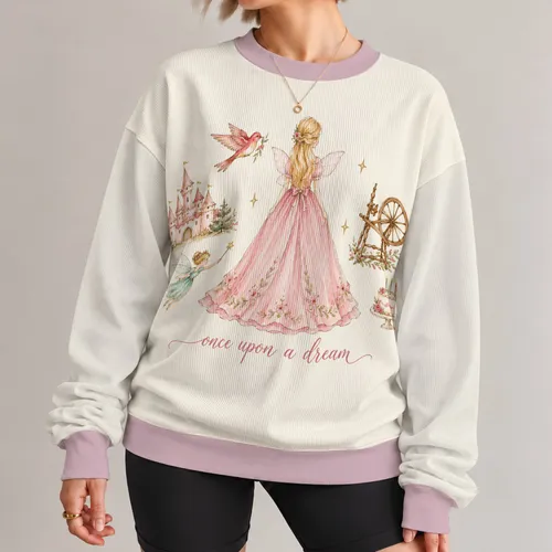 Fairy Tale Princess and Castle for Whimsical Storybook Daydreams All-over Print Knitted Sweater