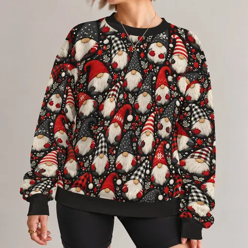 Bearded Holiday Gnomes For Christmas Celebrations And Cozy Seasonal Wear All-over Print Knitted Sweater