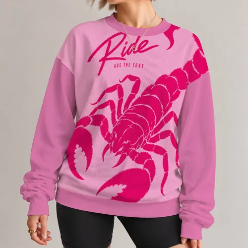 Fuchsia Scorpion Art For Bold Streetwear And Weekend Outings All-over Print Knitted Sweater