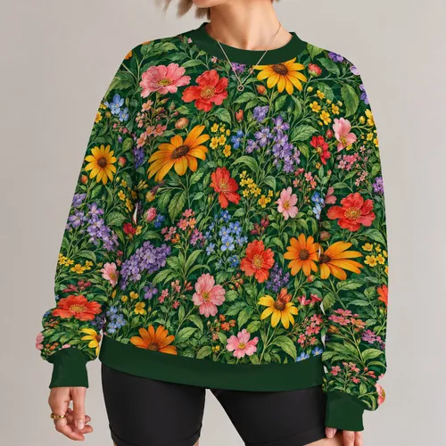 Lush Garden Blooms for Spring Outings and Everyday Botanical Style for Women All-over Print Knitted Sweater
