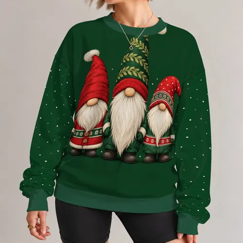 Three Festive Bearded Gnomes for Cheerful Holiday Gatherings and Seasonal Style All-over Print Knitted Sweater