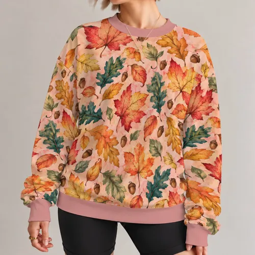Autumn Maple And Oak Leaves For Cozy Seasonal Outings And Nature Lovers All-over Print Knitted Sweater