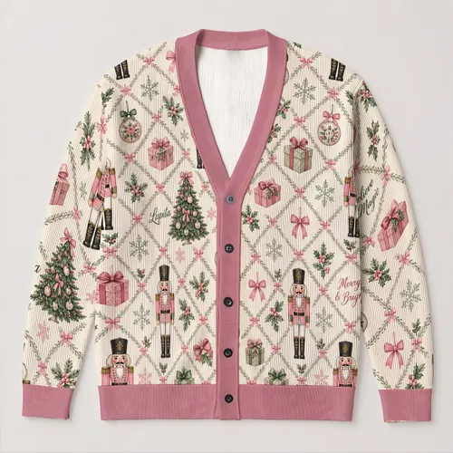 Nutcracker Christmas Cheer for Festive Gatherings and Cozy Holiday Celebrations All-over Print Knitted Cardigan