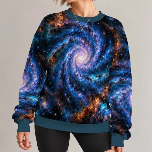 Spiral Galaxy Nebula for Stargazing Nights and Cosmic Adventures All-over Print Knitted Sweater