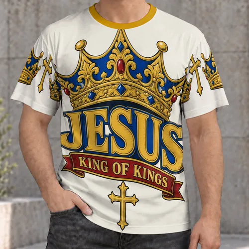 Jesus Crown And Cross Faith Message For Church Worship And Everyday Christian Wear Gift All-over Print Unisex T-shirt