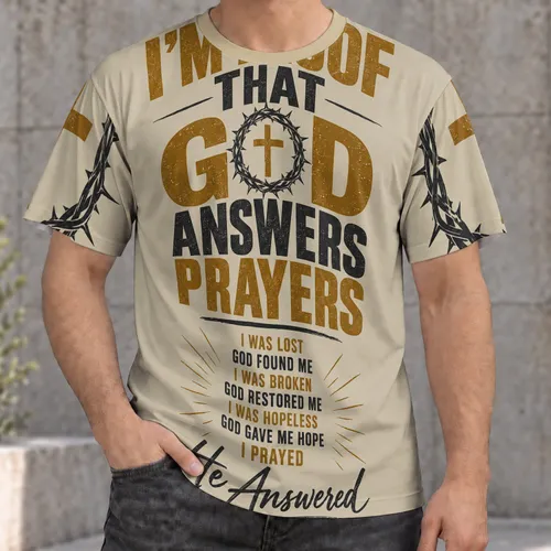 God Answers Prayers Faith Testimony for Worship and Everyday Christian Living All-over Print Unisex T-shirt
