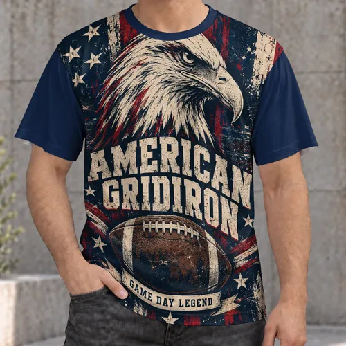 Bald Eagle Football Spirit for Game Day and Tailgate Weekends for American Sports Fans All-over Print Unisex T-shirt