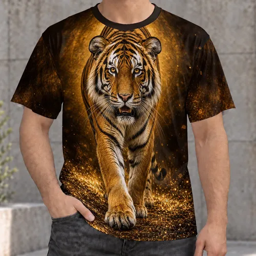 Golden Tiger Portrait for Bold Everyday Style, Casual Daily Wear and Wildlife Lovers All-over Print Unisex T-shirt