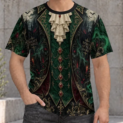Gothic Vampire Masquerade Attire for Halloween Night Soirees and Dark Style All-over Print Unisex T-shirt