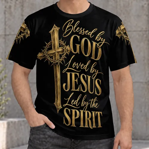 Gold Crown Of Thorns Cross For Church Worship And Everyday Christian Faith Gift All-over Print Unisex T-shirt