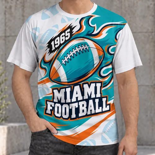 Miami Football Flames And 1965 Spirit For Game Day And Summer Streetwear Fans All-over Print Unisex T-shirt