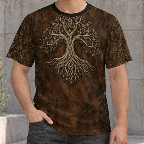 Viking Tree of Life Celtic Knot for Outdoor Adventures and Everyday Heritage Style All-over Print Unisex T-shirt