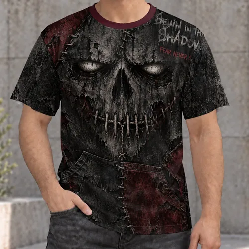 Stitched Skull Horror for Halloween Nightmares and Dark Everyday Wear for Horror Fans All-over Print Unisex T-shirt