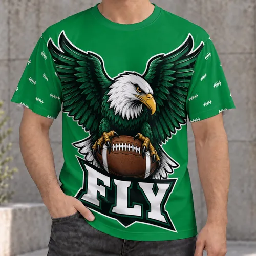 Bald Eagle Gripping Football for Spirited Gridiron Fans and Vintage Sports Lovers All-over Print Unisex T-shirt
