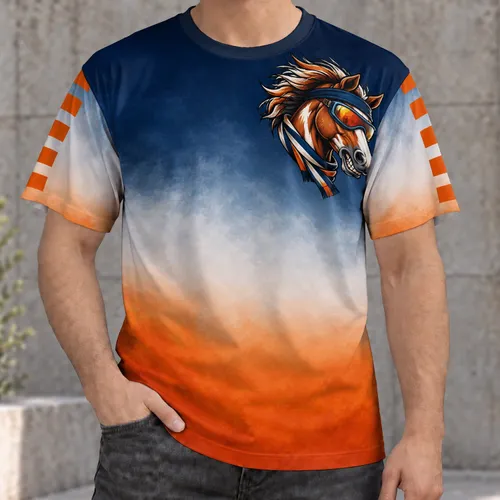 Roaring Horse Mascot With Sunglasses For Weekend Sports Fans And Outdoor Adventures All-over Print Unisex T-shirt