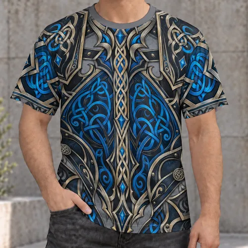 Norse Warrior Armor Motifs for Bold Festival Style and Everyday Viking Enthusiasts All-over Print Unisex T-shirt