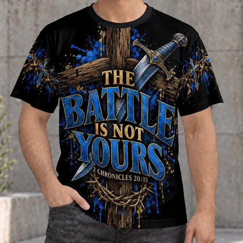Blue Cross, Sword And Scripture For Church Gatherings And Everyday Outdoor Wear All-over Print Unisex T-shirt