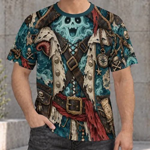 Pirate Skeleton Treasure Hunt Adventure for Halloween, Beach Parties and Costume Events All-over Print Unisex T-shirt