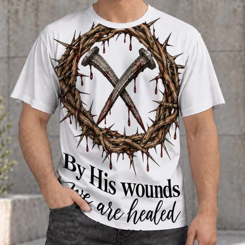 Thorn Crown and Crossed Nails for Church Gatherings and Everyday Faithful Believers All-over Print Unisex T-shirt