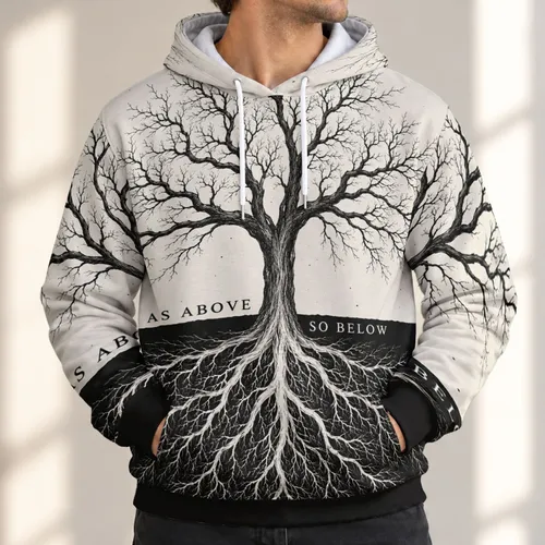 Tree Roots and Branches for Mindful Nature Lovers and Everyday Outdoor Adventures All-over Print Hoodie (Lightweight)
