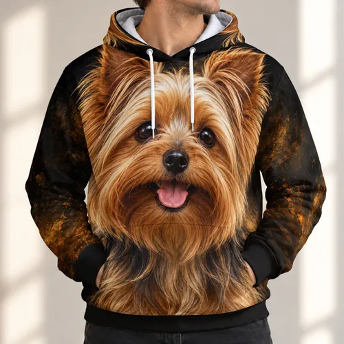 Yorkshire Terrier Dog Portrait for Cozy Lounging and Everyday Pet Lover Style All-over Print Hoodie (Lightweight)