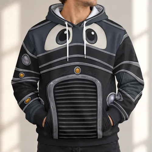 Vintage Tow Truck Face Costume Look For Theme Park Days And Car Fans All-over Print Hoodie (Lightweight)