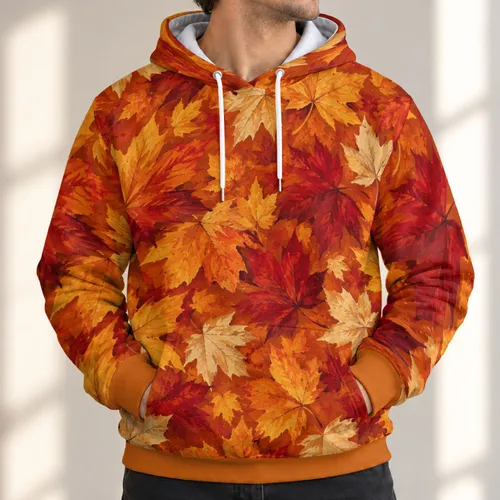 Autumn Maple Leaves for Fall Walks and Cozy Seasonal Style All-over Print Hoodie (Lightweight)
