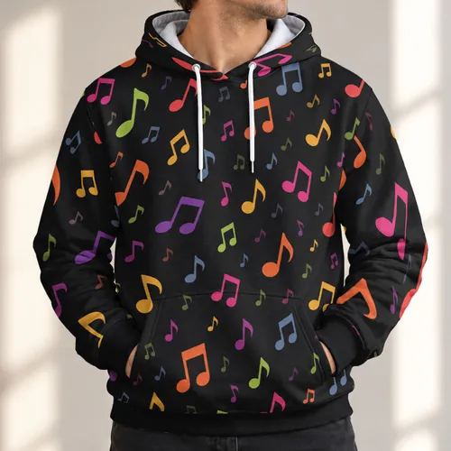 Colorful Music Notes for Concert Nights and Everyday Music Lover Style All-over Print Hoodie (Lightweight)