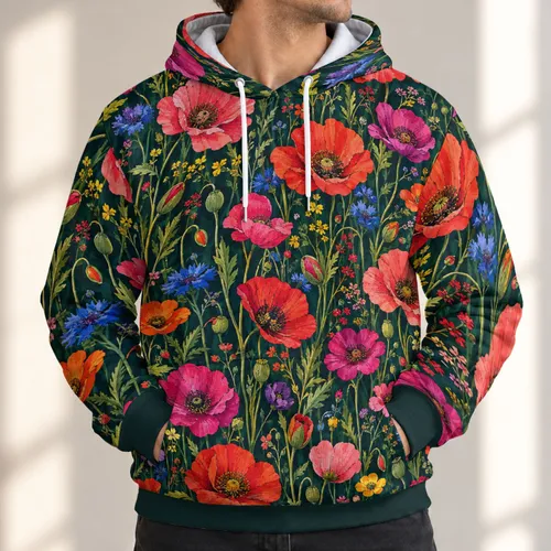 Vibrant Wildflower Meadow for Everyday Nature-Loving Style and Outdoor Escapes All-over Print Hoodie (Lightweight)