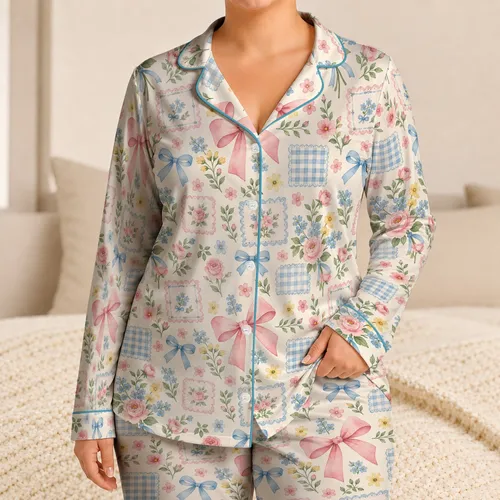 Pastel Bows And Cottage Florals For Romantic Springtime Gift Giving For Her Satin Pajamas Set