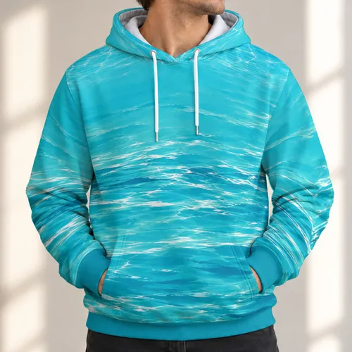 Turquoise Water Reflections for Coastal Travel and Relaxed Everyday Outdoor Wear All-over Print Hoodie (Lightweight)