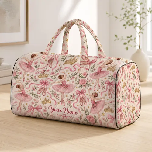 Ballet Dancers, Pointe Shoes and Crowns for Dance Class, Travel and Weekend Getaways Quilted Weekend Bag