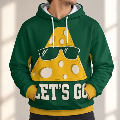 Cheese Slice Sunglasses and Football Laces for Game Day Tailgating Fans All-over Print Hoodie (Lightweight)