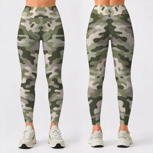 Sage Green Woodland Camo for Yoga, Pilates, and Everyday Activewear Leggings