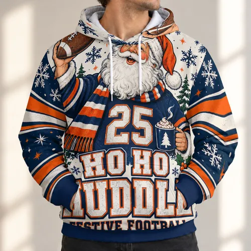 Santa Football Christmas Cheer for Holiday Game Day and Festive Winter Parties Fans All-over Print Hoodie (Lightweight)