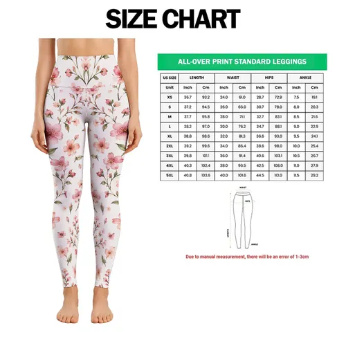 Blush Cherry Blossoms for Yoga Pilates and Everyday Spring Style Leggings