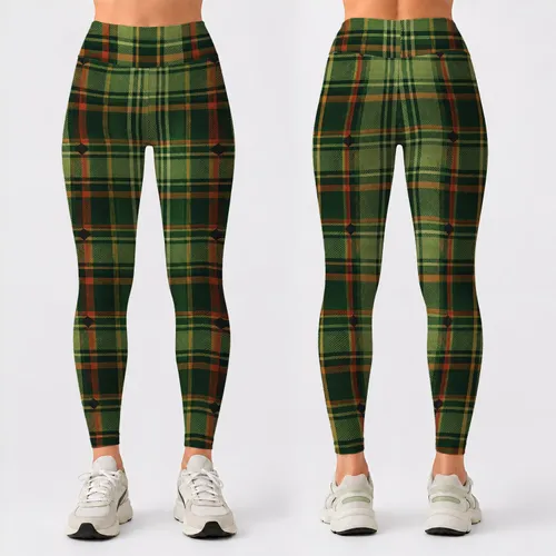Evergreen Tartan Checks For Yoga, Pilates And Everyday City Outings Leggings